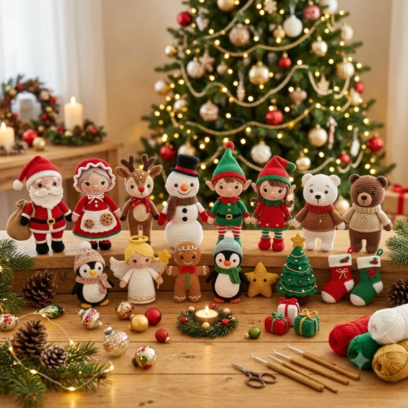 Cole&ccedil;&atilde;o natalina em amigurumi