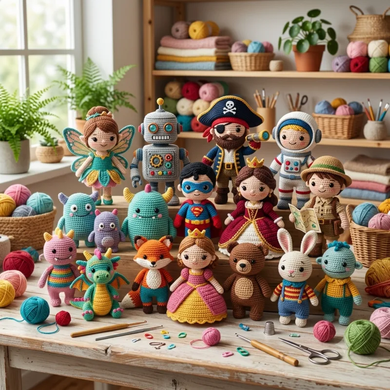Cole&ccedil;&atilde;o de personagens e desenhos em amigurumi