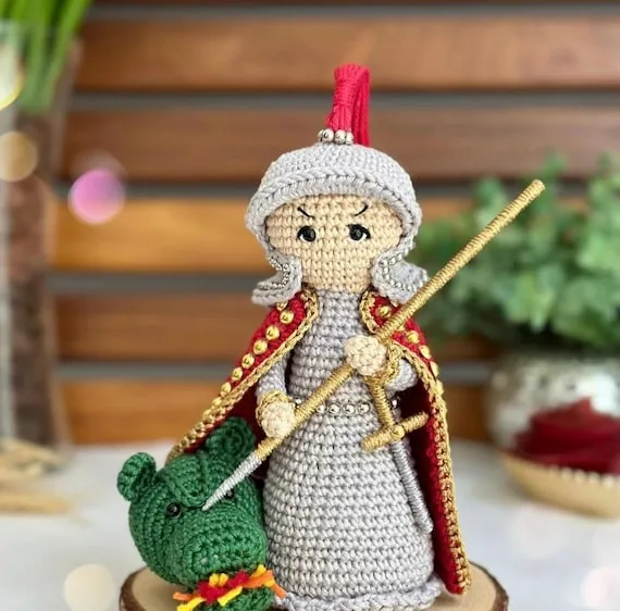 São Jorge em amigurumi